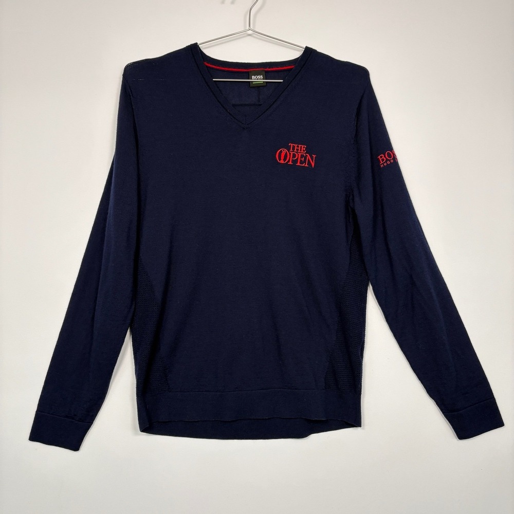 Hugo Boss Mens Sweater L Navy Blue The British Open Championship Golf Pullover